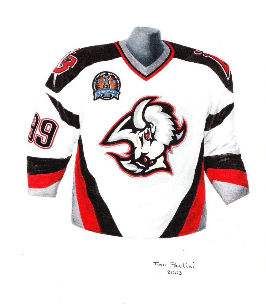 NHL Buffalo Sabres 1989-90 uniform and jersey original art – Heritage  Sports Art