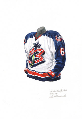 Columbus Blue Jackets 2003-04 - Heritage Sports Art - original watercolor artwork - 1