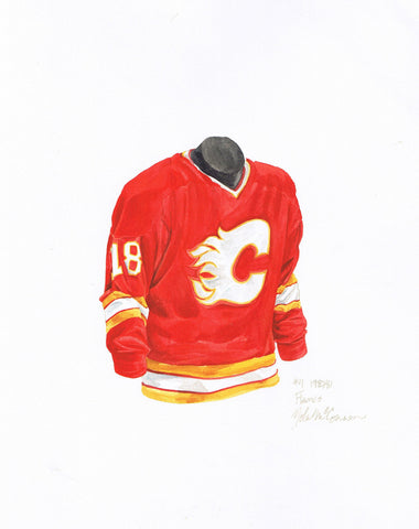 Calgary Flames 1980-81 - Heritage Sports Art - original watercolor artwork - 1