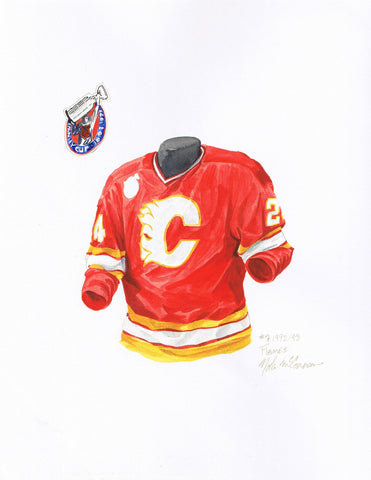 Calgary Flames 1992-93 - Heritage Sports Art - original watercolor artwork - 1