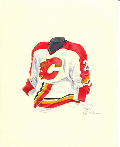 Calgary Flames 1995-96 - Heritage Sports Art - original watercolor artwork - 1