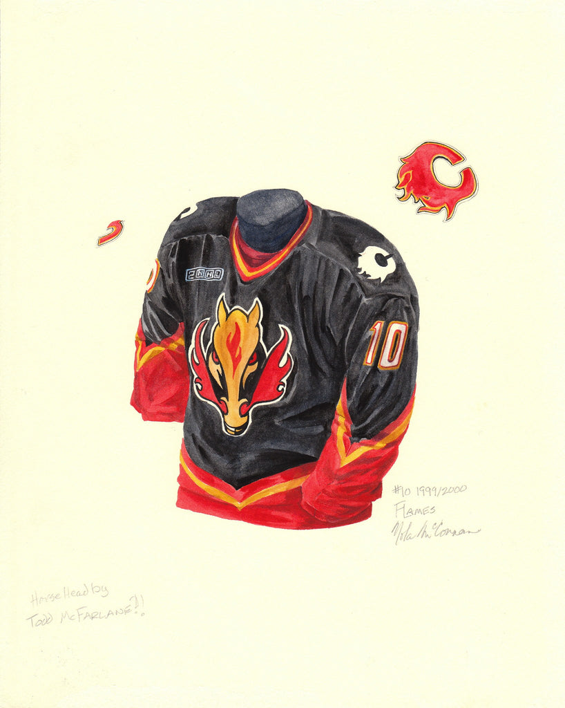 2000-01 Valeri Bure Calgary Flames Game Worn Jersey