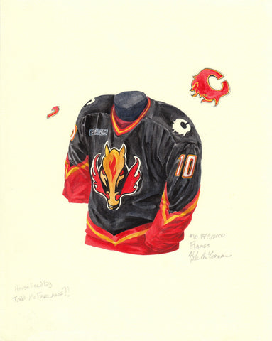 Calgary Flames 1999-2000 - Heritage Sports Art - original watercolor artwork - 1