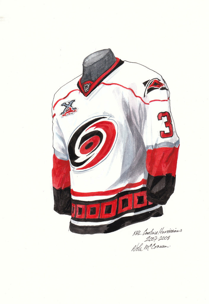 NHL Carolina Hurricanes 2007-08 uniform and jersey original art