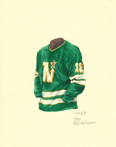 Dallas Stars 1976-77 - Heritage Sports Art - original watercolor artwork - 1