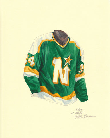 Dallas Stars 1980-81 - Heritage Sports Art - original watercolor artwork - 1