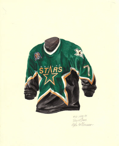 Dallas Stars 1998-99 - Heritage Sports Art - original watercolor artwork - 1
