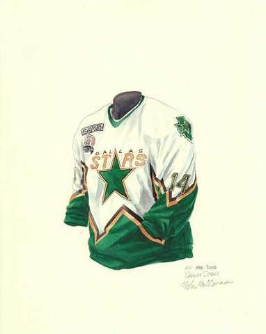 Dallas Stars 1999-2000 - Heritage Sports Art - original watercolor artwork - 1
