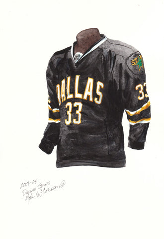 Dallas Stars 2007-08 Black - Heritage Sports Art - original watercolor artwork - 1