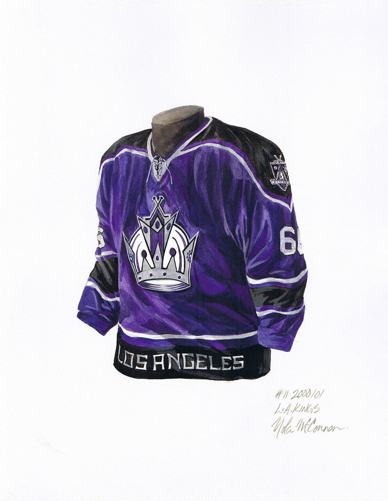 NHL Los Angeles Kings 2000-01 uniform and jersey original art