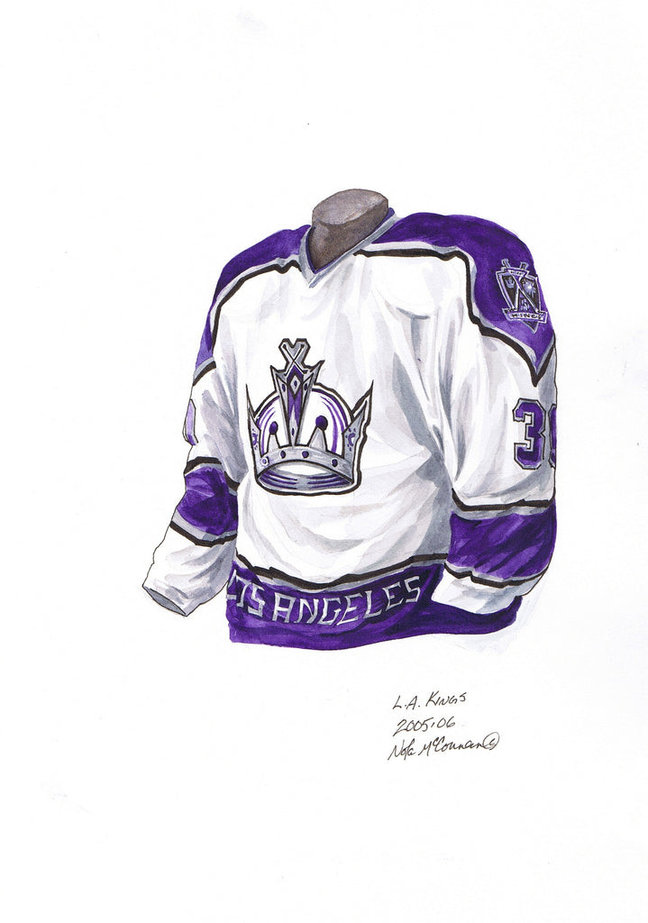 NHL Los Angeles Kings 2005-06 uniform and jersey original art
