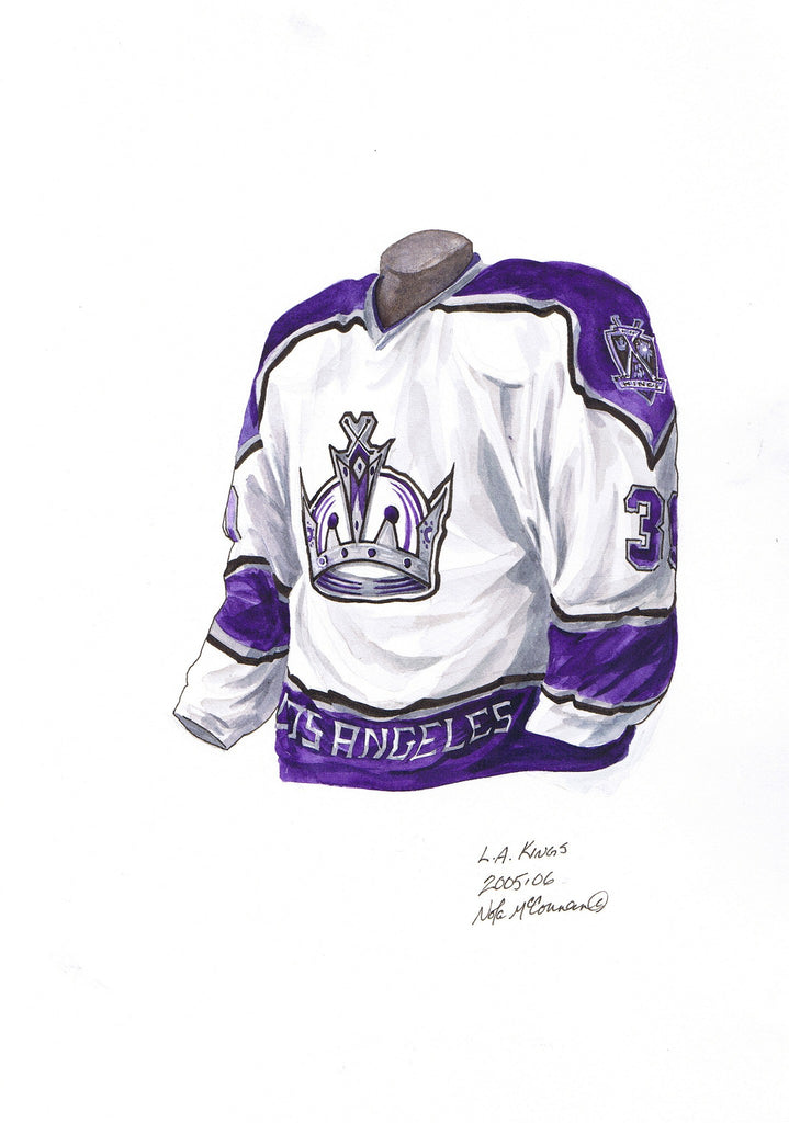 NHL Los Angeles Kings 2005-06 uniform and jersey original art – Heritage  Sports Art