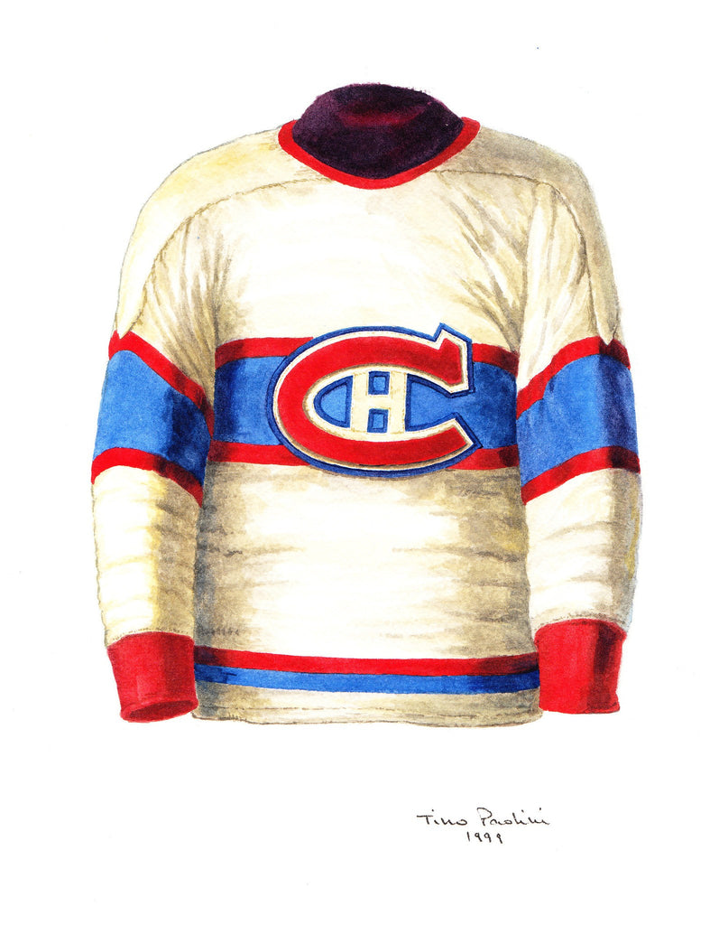 NHL Montreal Canadiens 1945-46 uniform and jersey original art – Heritage  Sports Art