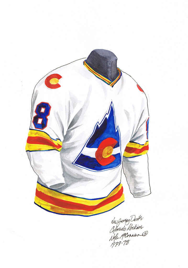 NHL New Jersey Devils 1977-78 uniform and jersey original art