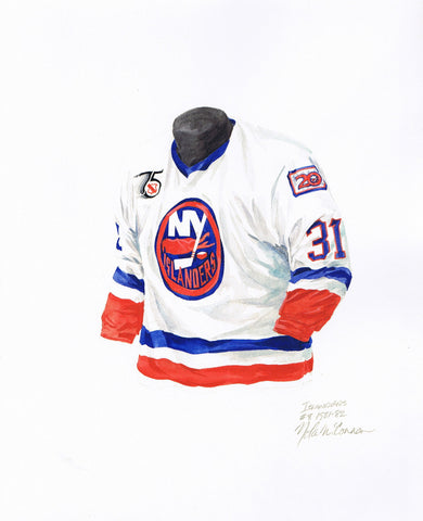 NHL New York Islanders 1981-82 uniform and jersey original art – Heritage  Sports Art