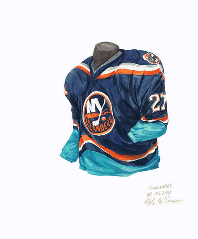 New York Islanders 1997-98 - Heritage Sports Art - original watercolor artwork - 1