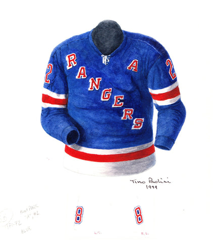 New York Rangers 1971-72 - Heritage Sports Art - original watercolor artwork - 1