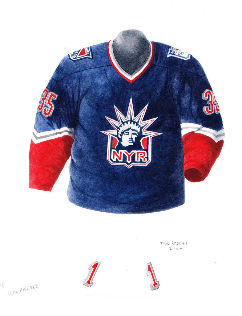 NHL New York Rangers 1997-98 uniform and jersey original art