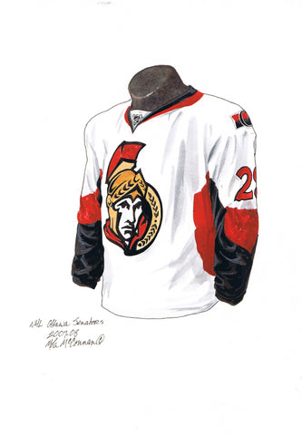 Ottawa Senators 2007-08 - Heritage Sports Art - original watercolor artwork - 1