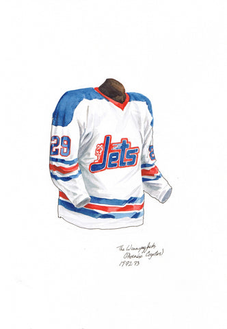 Custom NHL Atlanta Thrashers Winnipeg Jets 1999 Vintage Home Shirt
