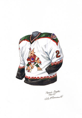 Arizona Coyotes 1996-97 - Heritage Sports Art - original watercolor artwork