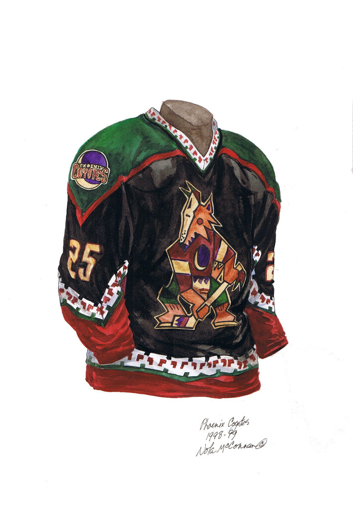 NHL Arizona Coyotes 1998-99 uniform and jersey original art