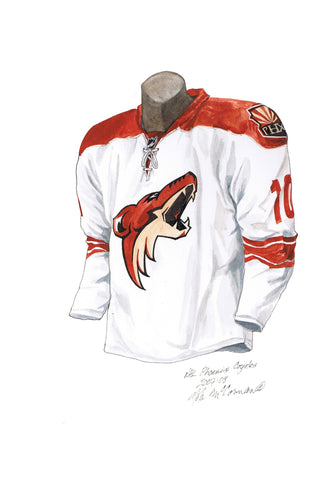 NHL Arizona Coyotes 1999-2000 uniform and jersey original art – Heritage  Sports Art