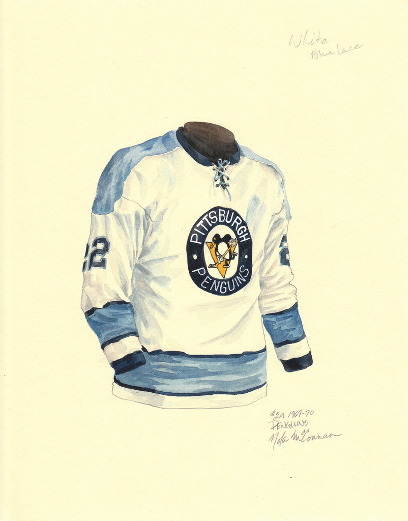 NHL Pittsburgh Penguins 1969-70 uniform and jersey original art – Heritage  Sports Art