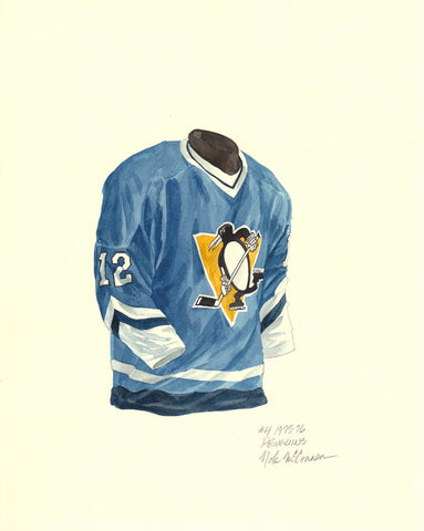 Pittsburgh Penguins 1975-76 - Heritage Sports Art - original watercolor artwork - 1