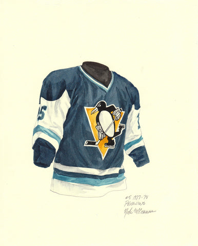 Pittsburgh Penguins 1977-78 - Heritage Sports Art - original watercolor artwork - 1