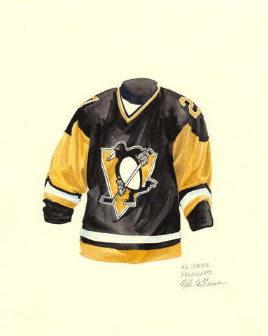 Pittsburgh Penguins 1981-82 - Heritage Sports Art - original watercolor artwork - 1
