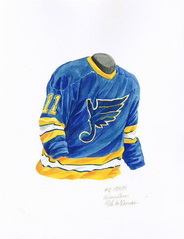 St. Louis Blues 1974-75 - Heritage Sports Art - original watercolor artwork - 1