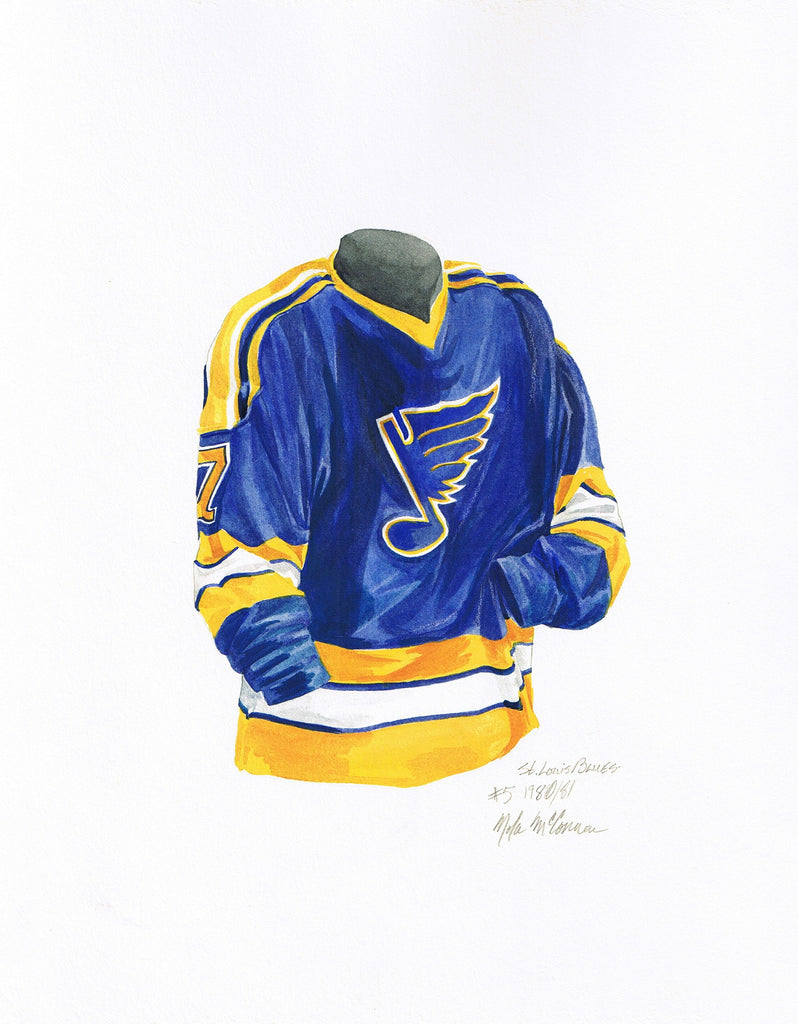 NHL St. Louis Blues 1980-81 uniform and jersey original art