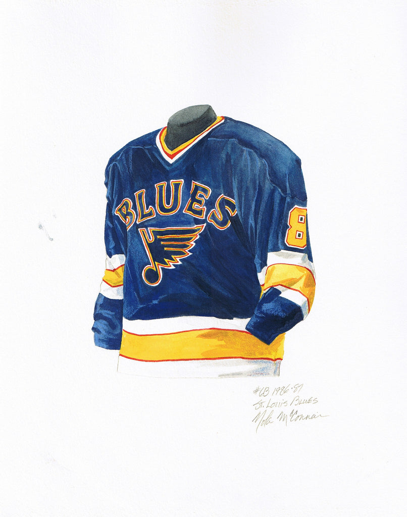 NHL St. Louis Blues 1973-74 uniform and jersey original art – Heritage  Sports Art