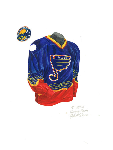 NHL St. Louis Blues 1995-96 uniform and jersey original art – Heritage ...