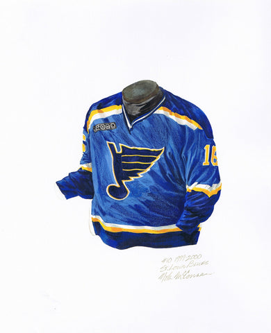 NHL St. Louis Blues 1984-85 uniform and jersey original art – Heritage  Sports Art