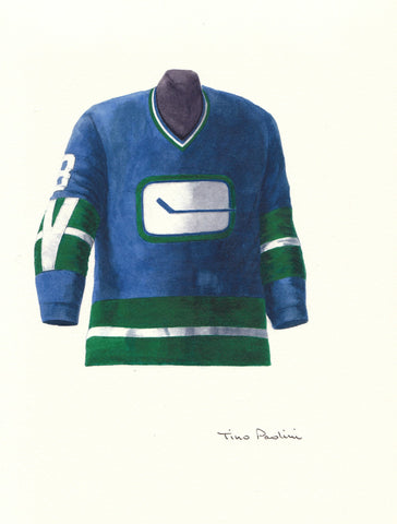 NHL Vancouver Canucks 1970-71 uniform and jersey original art